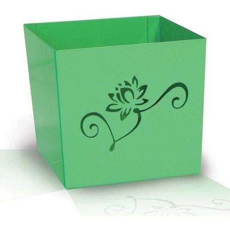 Alubox kalì portavaso fiori, acciaio, verde , 13x13x12 cm
