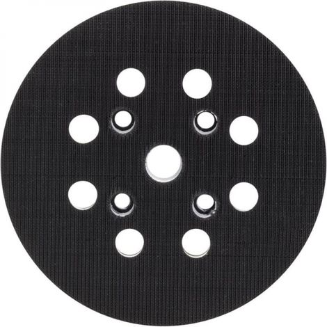 Plateau de papier abrasif floqué autocollantChâssis de la ponceuse électrique, plateau de ponçage mi-dur de 125 mm de diamètre (1/3)