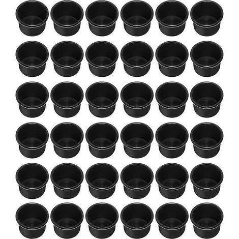 Lot de 36 mini bougeoirs en métal noir aluminium candélabres (1/4)