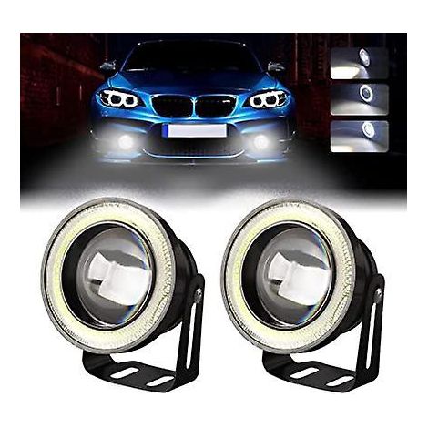 x 2,5 Zoll LED-Nebelscheinwerferlampen 12 V 30 W 6000 K Tagfahrlicht mit weißen Angel Eyes Ersatz-Nebelscheinwerfer-Tagfahrlicht (1/5)