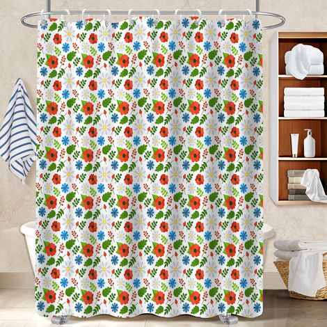 Rideau de bain en polyester 180x180 À œillets renforcés polyester pour salle de bain pour baignoire asymétrique (1/5)