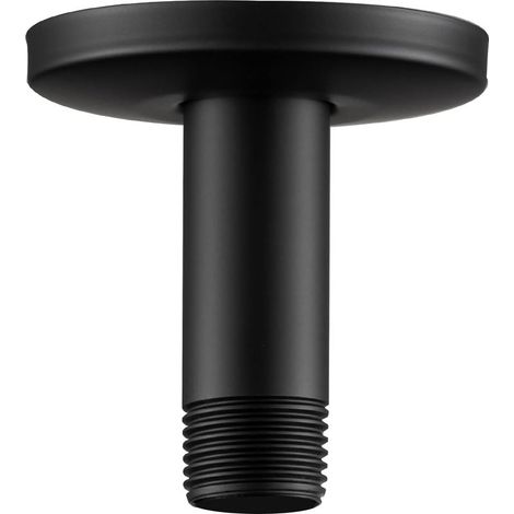Shower arm, 10 cm straight shower arm, suitable for permanently installed shower heads and high-pressure showers, black (1/4)