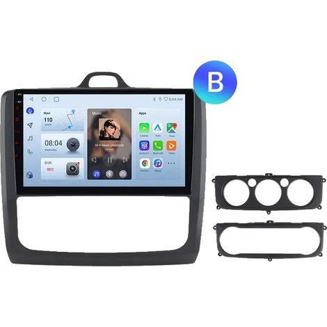 Autoradio, 9" Display, Multimedia-Funktionen, Kompatibel mit Ford Focus Mk2-Mk3 (2004-2011), V1 Pro (2GB 64GB)B (1/2)