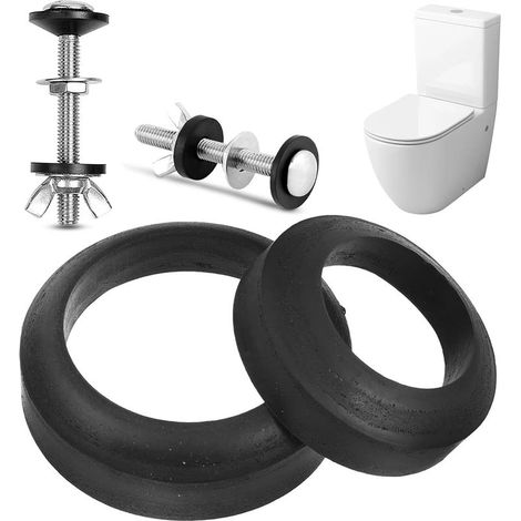 Kit de joint de réservoir de toilette en acier inoxydable avec boulons M6, anneaux d'étanchéité de 5,1 cm et 7,6 cm, pièces de réparation de réservoir de toilettes à couplage étroit, ensemble de (1/5)