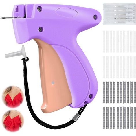 Nähpistole für Kleidung Schnelle Nähpistole zum Säumen, Ausbessern von Rissen und Reparieren von Kleidung Lila + Rosa (1/5)