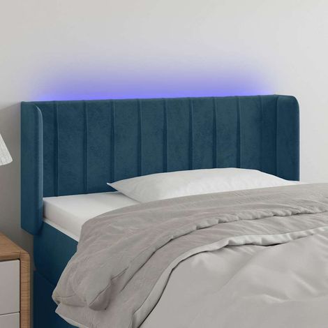Tête de lit à LED - Design industriel - Pour Lit adulte - Bleu foncé 83x16x78/88 cm Velours Chic-181227 (1/5)