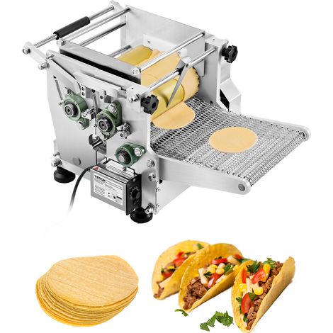 VEVOR Machine automatique de fabrication de tortillas de maïs, avec revetement antiadhesif, presse a tortillas electrique, 14 cm de diametre, adaptee aux produits sopes, gorditas, roti, pita, pizza