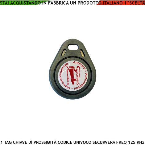 Chiave di Prossimità Trasponder Alta Sicurezza Codice di Base Securvera Univoco EM-4100 Frequenza di Lavoro 125 KHz RFID Altri Codici Generati Random TAG Con Foro Portachiavi Alimentazione x Induzione (1/4)