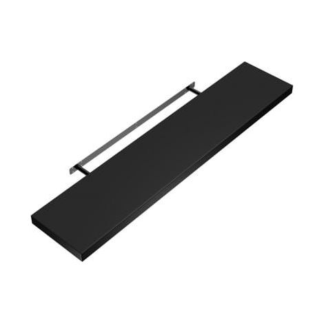 Étagère murale flottante 50 cm en MDF Noir. Tablette à fixer au mur (1/4)