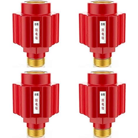 4 pièces thickened copper teeth électrique chauffe-eau anti électrique wall maison chauffe-eau fittings rouge (1/5)