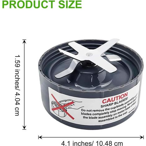 Lame Extracteur 6 Ailettes - Acier Inoxydable - Compatible NutriBullet 600W 900W - Pour Smoothie (1/5)