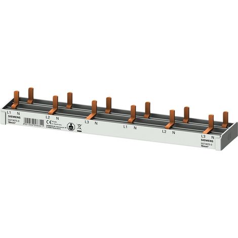 Siemens Pettine di collegamento compatto, 10mm2 collegamento 3p/N 6x AFDD 5SM6 + 6x apparecchio compatto, 5ST36750