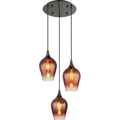 Globo - lampada a sospensione - LAVUS - rosso - vetro - Ø 45cm - (1/5)