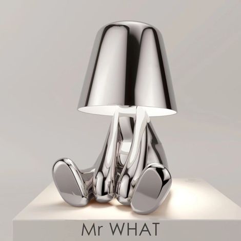 Nachtlicht „Denker“ – Kreative Kollektion: Tischlampe „Kleiner Goldener Mann“ für Wohnzimmer, Dekoration, Geschenkidee (1/3)