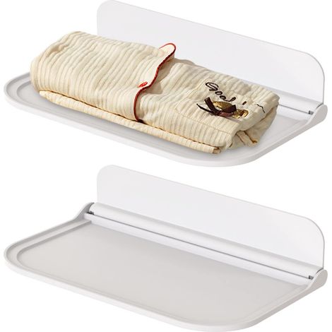 Ensemble d'étagères murales blanches (2 pièces), (30x20 cm, long), aucun perçage requis, facilement extensible, convient aux chambres, salles de jeux, salles de bains, salons, bureaux, etc. (1/5)