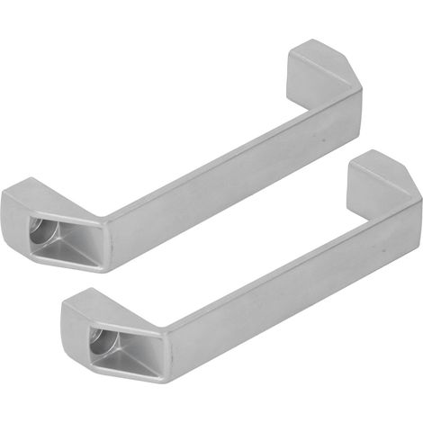 Lot de 2 poignées de porte, entraxe de 180 mm, alliage d'aluminium haute résistance, poignée de porte moderne argentée (1/5)