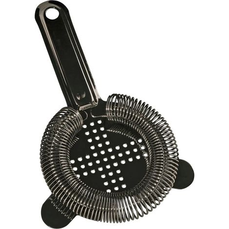 Passoire à cocktails CROSS en acier inoxydable 304 Gunmetal black - Design croisé innovant pour filtration parfaite des ingrédients, poignée spirale ergonomique, idéal pour bartenders professionnels