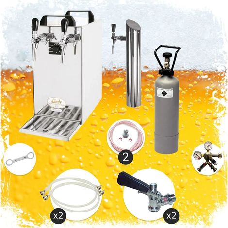 Ensemble complet - Tireuse a biere - Kontakt 40 machine a biere, pompe a biere 2 lignes, 50 litres/h, y compris colonne à bière, Green Line, KEG 2: Type G KEG: KeyKeg (1/5)