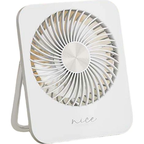 Petit ventilateur de bureau, chargement USB, 3 vitesses, flux d'air puissant, blanc. (1/5)