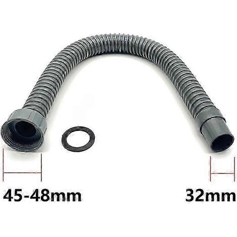 Tuyau d'évacuation gris - Flexible de 45 mm de diamètre pour robinetterie - Fabriqué en plastique recyclé (1/4)