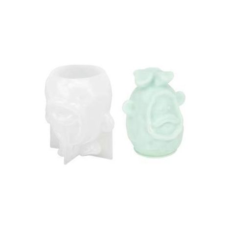 Faules Schwein 3D Silikon-Dekorationsform für Kerzenherstellung und Harzguss, ideal für DIY-Heimdekorationsprojekte (hässliche Monster)