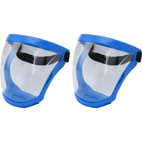 Stück staubdichte, wiederverwendbare Gesichtsmasken mit elastischem Sicherheitsgurt und Filterpads, transparent, blau-weiß, für Erwachsene (1/5)