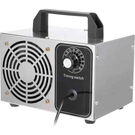 1 Générateur d'ozone, 60 g/h, boîtier en acier inoxydable, minuterie 0-60 min, pour maison, bureau, voiture (1/5)