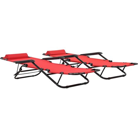 Maison Exclusive - Tumbonas plegables con reposapiés 2 unidades a (1/5)
