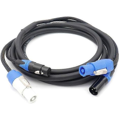 Câble combo XLR Powercon 3 broches de haute qualité, 1 m, DMX512.WHBYV (1/4)
