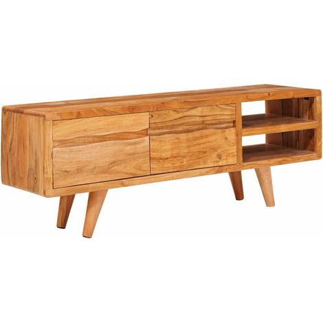 vidaXL Mobile TV Marrone 110 x 30 x 40 cm Legno di Acacia