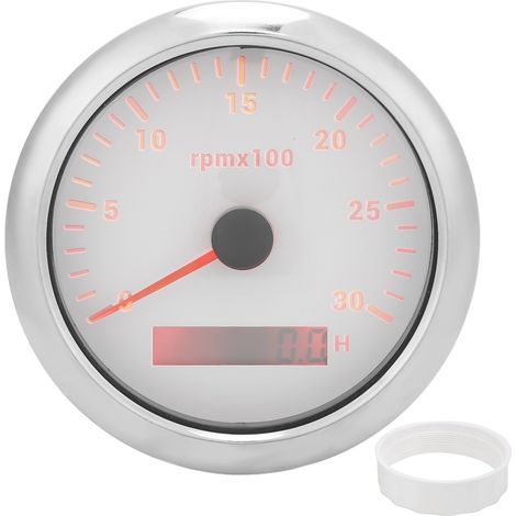 Tachymètre à pointeur de 85 mm 03000 tr/min rétroéclairage réglable 7 couleurs pour générateur de moteur de bateau de voiture 932V DCWhite. (1/5)