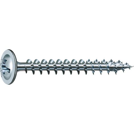 SpaxRückwandschrauben mit Linsenkopf 3x30 Vollgewinde Pozidriv 2, Wirox-Silber - 3000 Stück