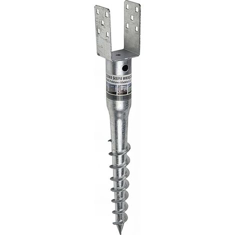 Pied de poteau de jardin en U zingué à tarauder - 80 x 685 x 1,8 mm (1/5)