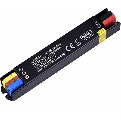 MINI TRASFORMATORE 24V 2.5A 60W IP20 - ALIMENTATORE COMPATTO E IMPERMEABILE IDEALE PER APPLICAZIONI INDUSTRIALI E DOMESTICHE (1/5)