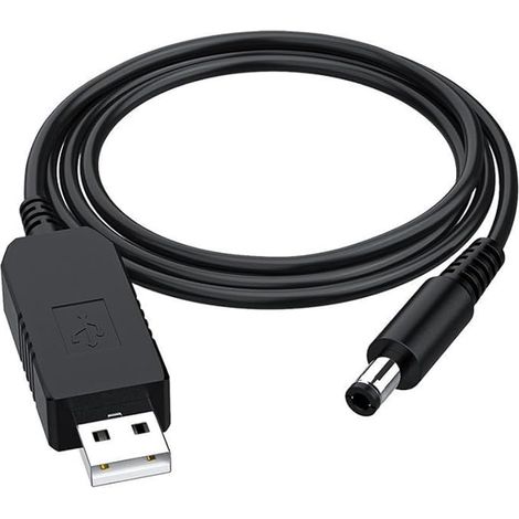 Gebildet Câble Convertisseur Elévateur de Tension USB DC 5V vers DC 12V Câble d'alimentation USB avec Prise DC 5.5 x 2.5mm ou 5.5 x 2.1mm, Câble USB 5V vers DC 12V (100cm) (1/5)