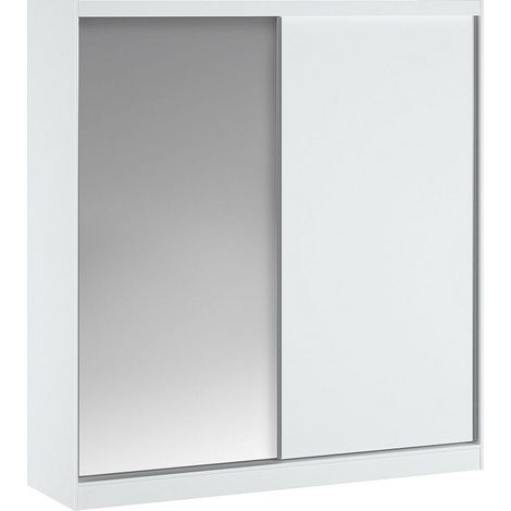 Armadio 2 ante scorrevoli Con specchio L200 cm Bianco - OCHIRA (1/4)