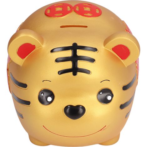 Tirelire Enfant Tigre Mignon en Forme de Cartoon pour Décoration Maison - Idée Cadeau et Rangement Pièces Noir