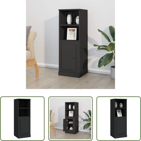 Holzwerkstoff - Highboard Schwarz 36x35,5x103,5 cm Holzwerkstoff (1/5)