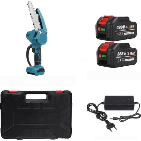 6 Pouces 1200W Mini scie à élaguer électrique sans Fil scie à chaîne à Main sans Brosse scie électrique à Bois Outil de Coupe Outil de Jardin (Color : 3, Size : W) (1/5)