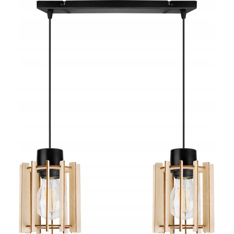 LÁMPARA DE TECHO COLGANTE LED MODERNA DE MADERA (1/5)