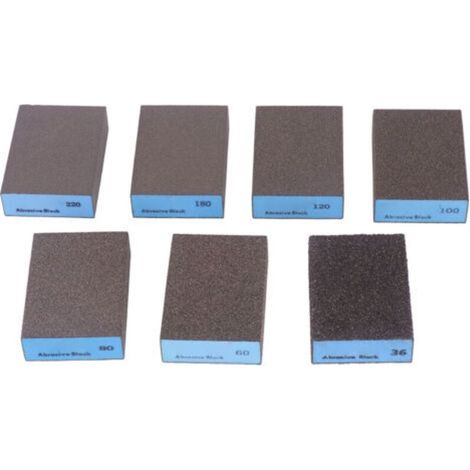 Sponge de ponçage 7pcs 36 60 80 100 120 180 220 Grits Kit d'outils de blocs de ponder sèche Grits Grits (1/5)