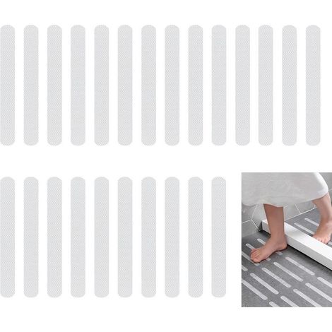24 Pièces 2x38cm Bandes Antidérapantes Douche,Adhésifs Sécurité pour Salle de Bain,Autocollants Transparents pour Baignoire,Escaliers,Piscine pour Enfants,Résistant à l’Eau et à la Poussière (1/5)
