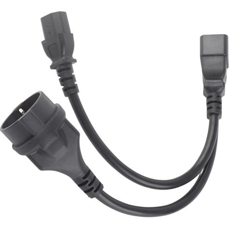Câble de raccordement IEC320 C13 vers C20, renforcé, boîtier PVC ignifuge, câble diviseur Y pour connexions multiples (1/5)