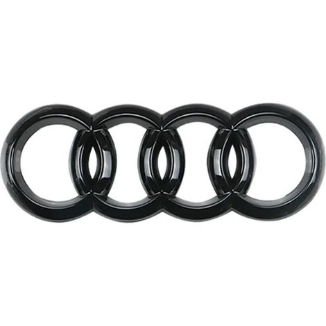 (Noir brillant Audi, avant 249 mm x 85 mm) - Emblème avant de capot et logo arrière autocollant pour Audi A1, A3 8P, 8V, A4, A5, A6, A7, A8, Q3, Q5, Q7, Q8, Sline, TT. Accessoires et logos inclus. (1/5)
