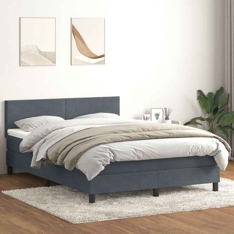 Boxspringbett mit Matratze Dunkelgrau 160x210 cm Samt vidaXL