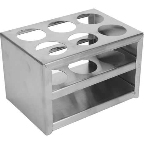 Support pour tubes à essai de laboratoire en acier inoxydable 304, 6 trous, 3 niveaux, adapté aux tubes à essai de 32 mm. (1/5)