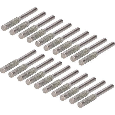 Affûteur de Tronçonneuse Diamant 20 Pièces, Diamant Tronçonneuse Affûteuse Bavure Pierre à Aiguiser pour Tronçonneuses Lime à Pierre pour Scie à Chaîne Tronçonneuses 5.5mm (Argent) (1/5)