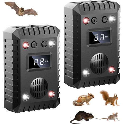 Ultraschall-Nagetierabwehrgerät fürs Auto, batteriebetriebenes Mauseabwehrgerät für den Motorraum, effektive Mäuseabwehr gegen Ratten und Mäuse, Fallen für Auto, Dachboden und Scheune, 2 Stück (1/5)
