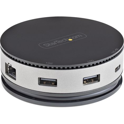 StarTech.com Adaptateur Multiport USB-C - Mini Dock USB 3.1 Gen 2 10Gbps Type-C avec 4K 60Hz HDMI/DisplayPort ou 1080p VGA - 75W PD Passthrough, Hub USB 3 Ports, GbE - Station d'Accueil Mobile