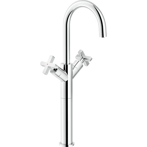 Miscelatore bicomando per lavabo altezza 472 mm Nobili Lira LR116228/2CR Cromo - Piletta clic clac 1"1/4 (1/3)